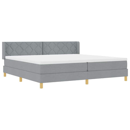 Boxspringbett mit Matratze Hellgrau 200 x 200 cm Stoff