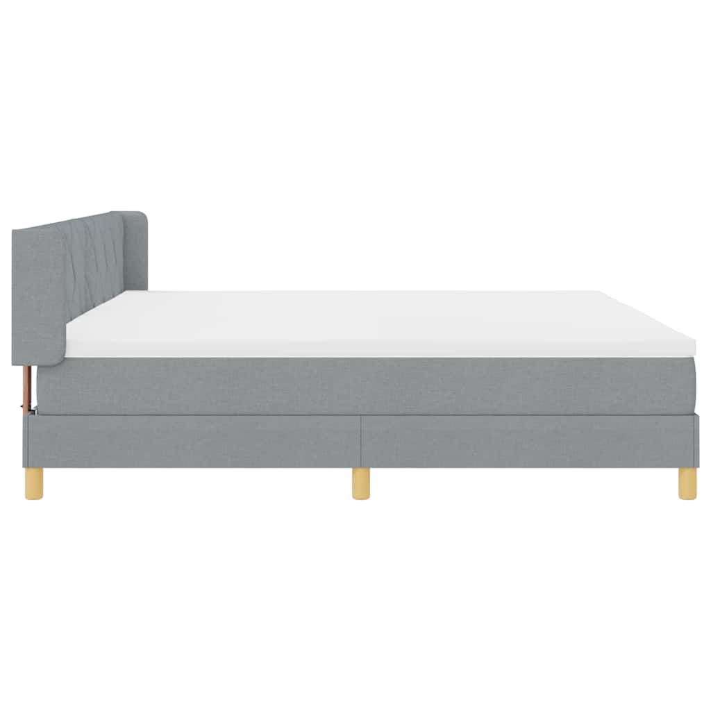 Boxspringbett mit Matratze Hellgrau 200 x 200 cm Stoff