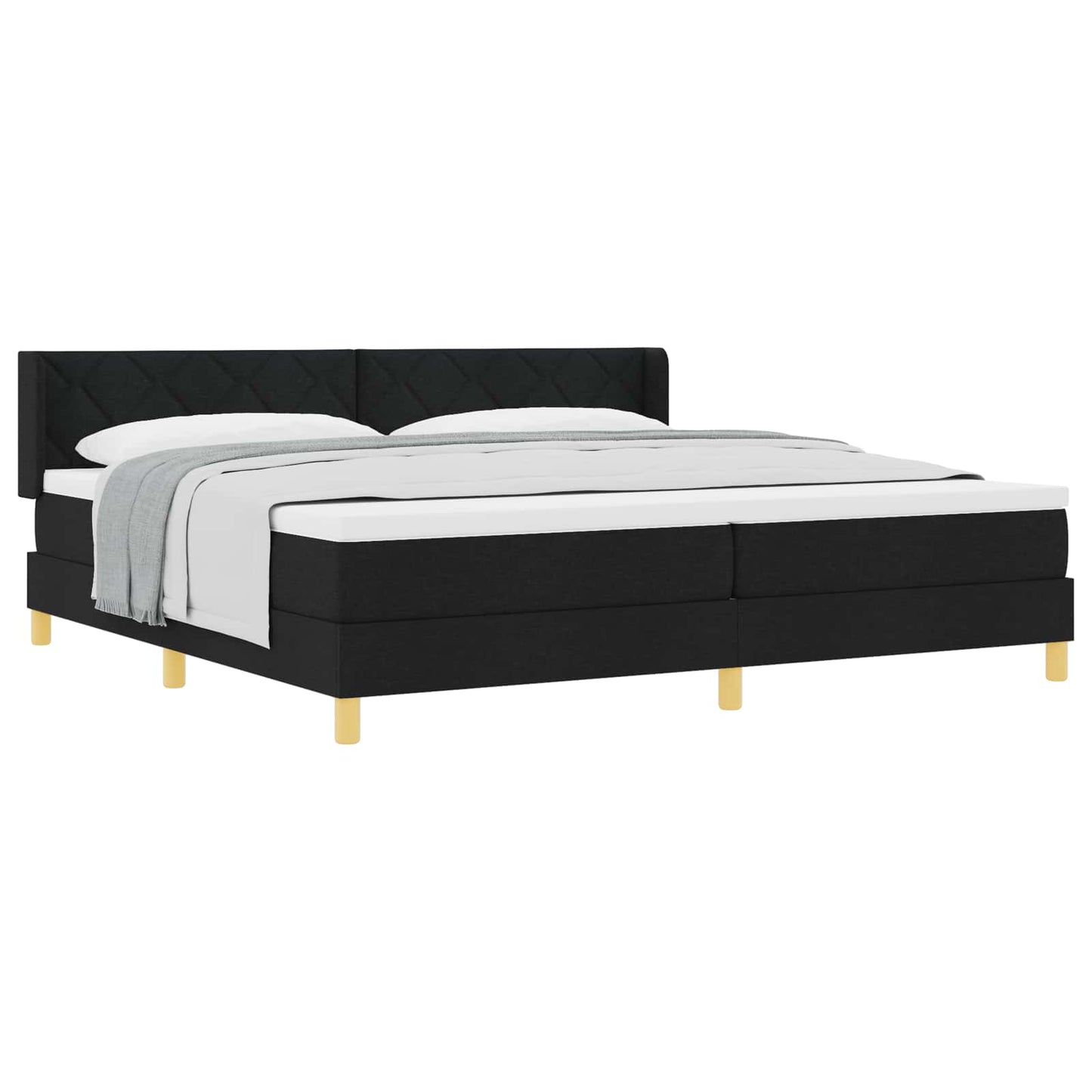Boxspringbett mit Matratze Schwarz 200 x 200 cm Stoff