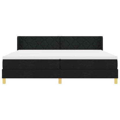 Boxspringbett mit Matratze Schwarz 200 x 200 cm Stoff