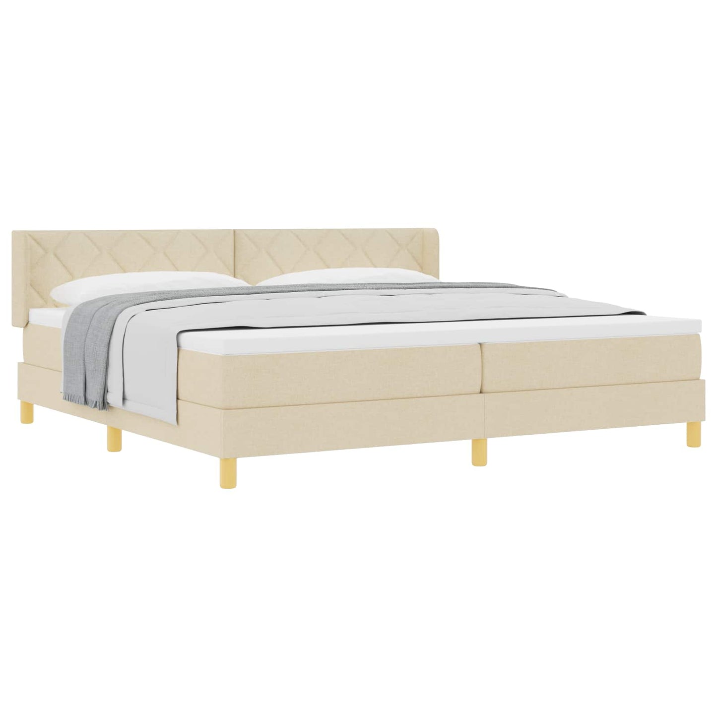 Boxspringbett mit Matratze Creme 200 x 200 cm Stoff