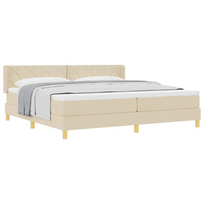 Boxspringbett mit Matratze Creme 200 x 200 cm Stoff