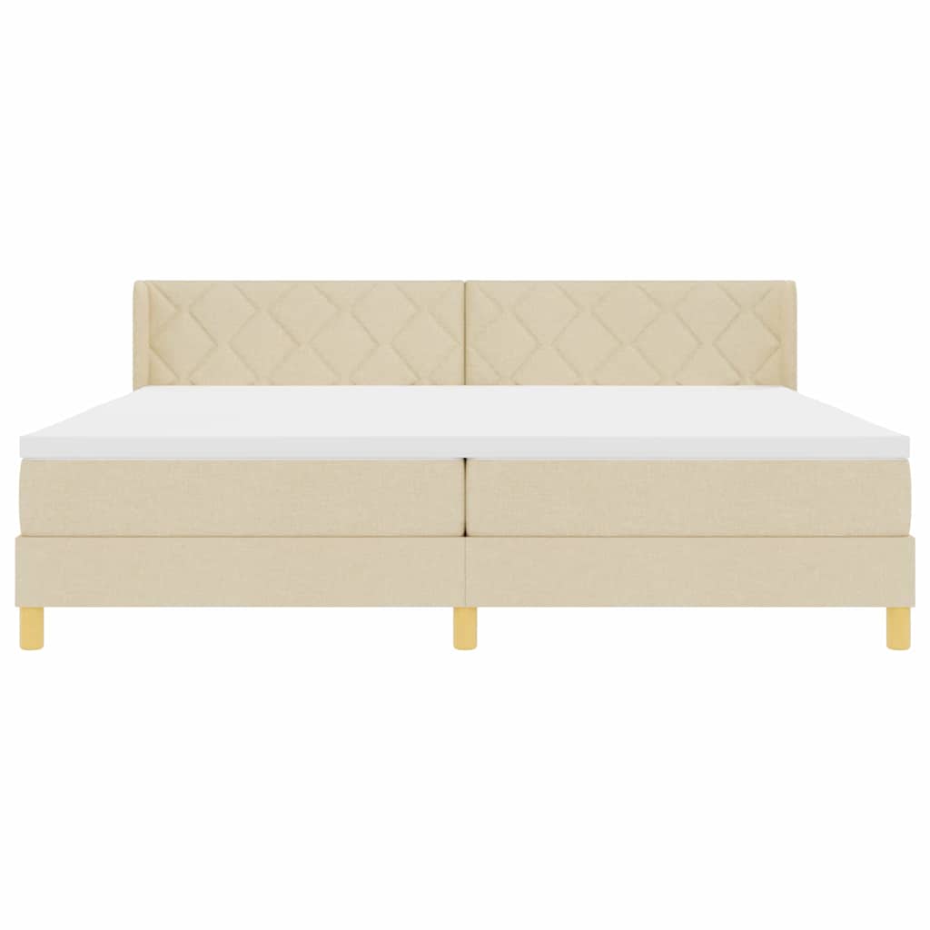Boxspringbett mit Matratze Creme 200 x 200 cm Stoff