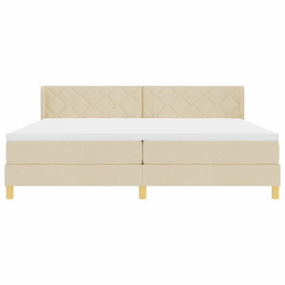 Boxspringbett mit Matratze Creme 200 x 200 cm Stoff