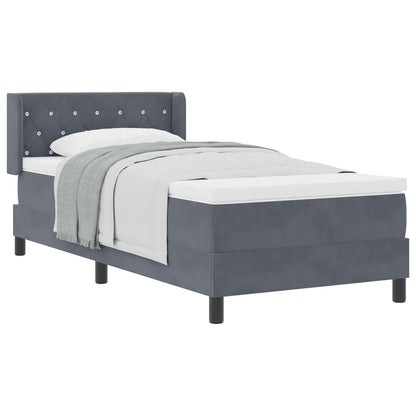 Boxspringbett mit Matratze Dunkelgrau 200 x 90 cm Samt