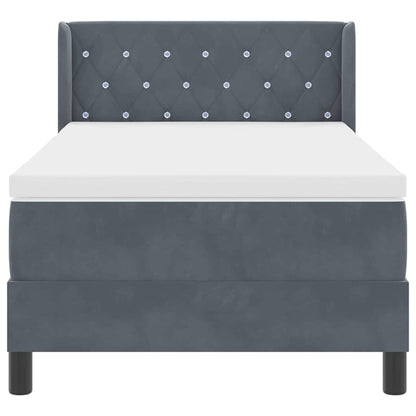 Boxspringbett mit Matratze Dunkelgrau 200 x 90 cm Samt