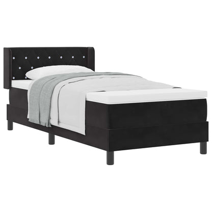 Boxspringbett mit Matratze Schwarz 200 x 90 cm Samt