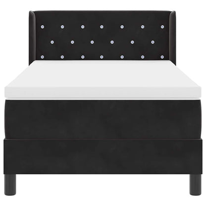 Boxspringbett mit Matratze Schwarz 200 x 90 cm Samt