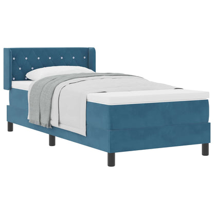 Boxspringbett mit Matratze Dunkelblau 200 x 90 cm Samt