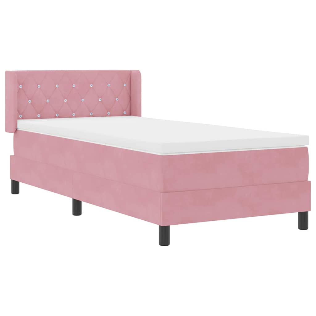Boxspringbett mit Matratze mit Kopfteil Rosa 200 x 100 cm Samt