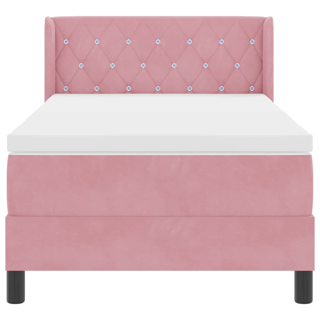 Boxspringbett mit Matratze mit Kopfteil Rosa 200 x 100 cm Samt