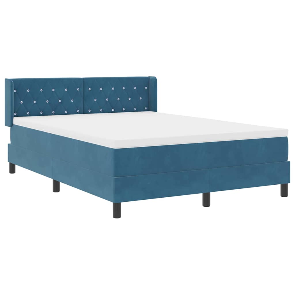 Boxspringbett mit Matratze Dunkelblau 200 x 160 cm Polyester