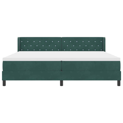 Boxspringbett mit Matratze Dunkelgrün 200 x 200 cm Samt