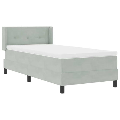 Boxspringbett mit Matratze Hellgrau 200 x 80 cm Polyester