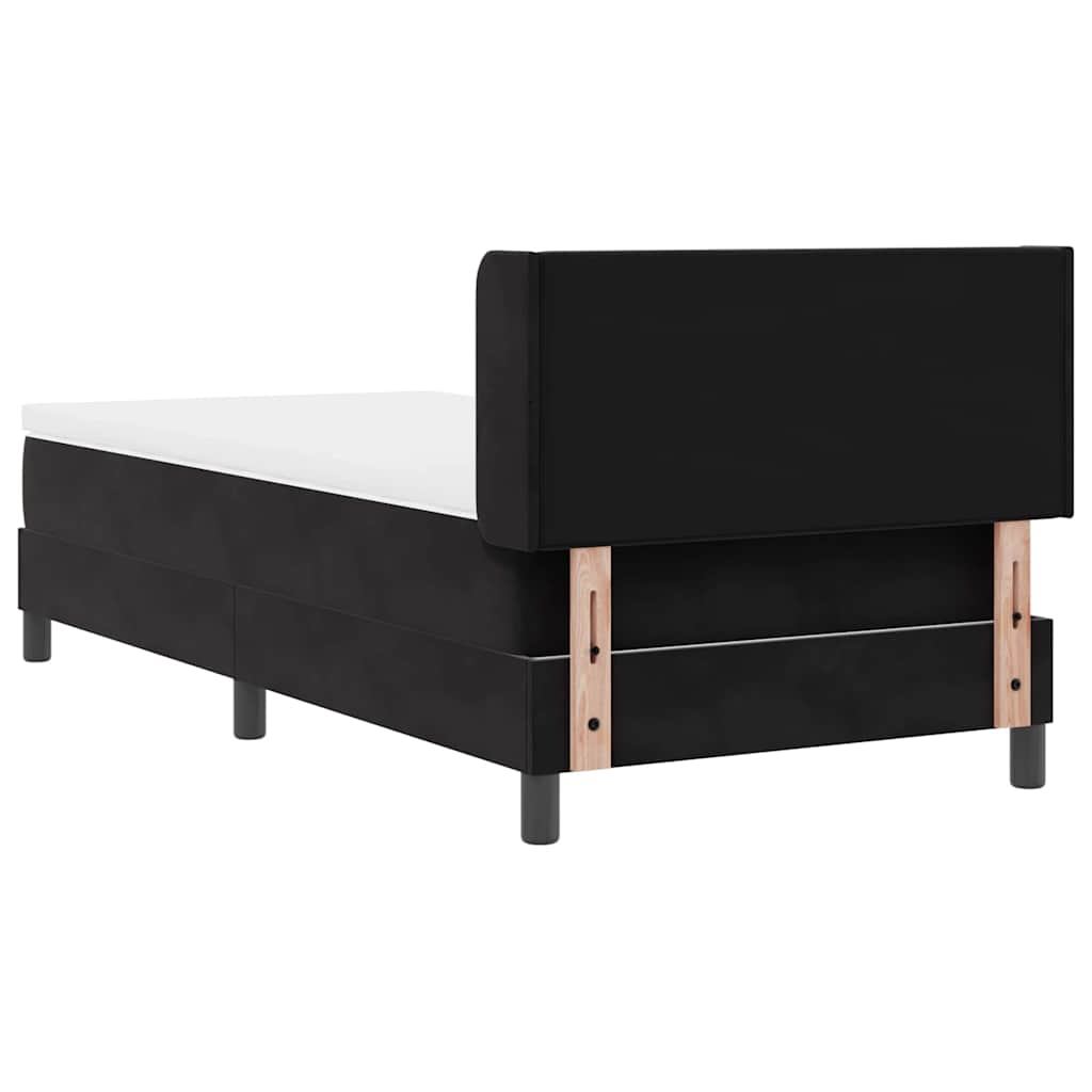 Boxspringbett mit Matratze Schwarz 190 x 90 cm Samt