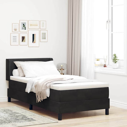 Boxspringbett mit Matratze Schwarz 200 x 90 cm Samt