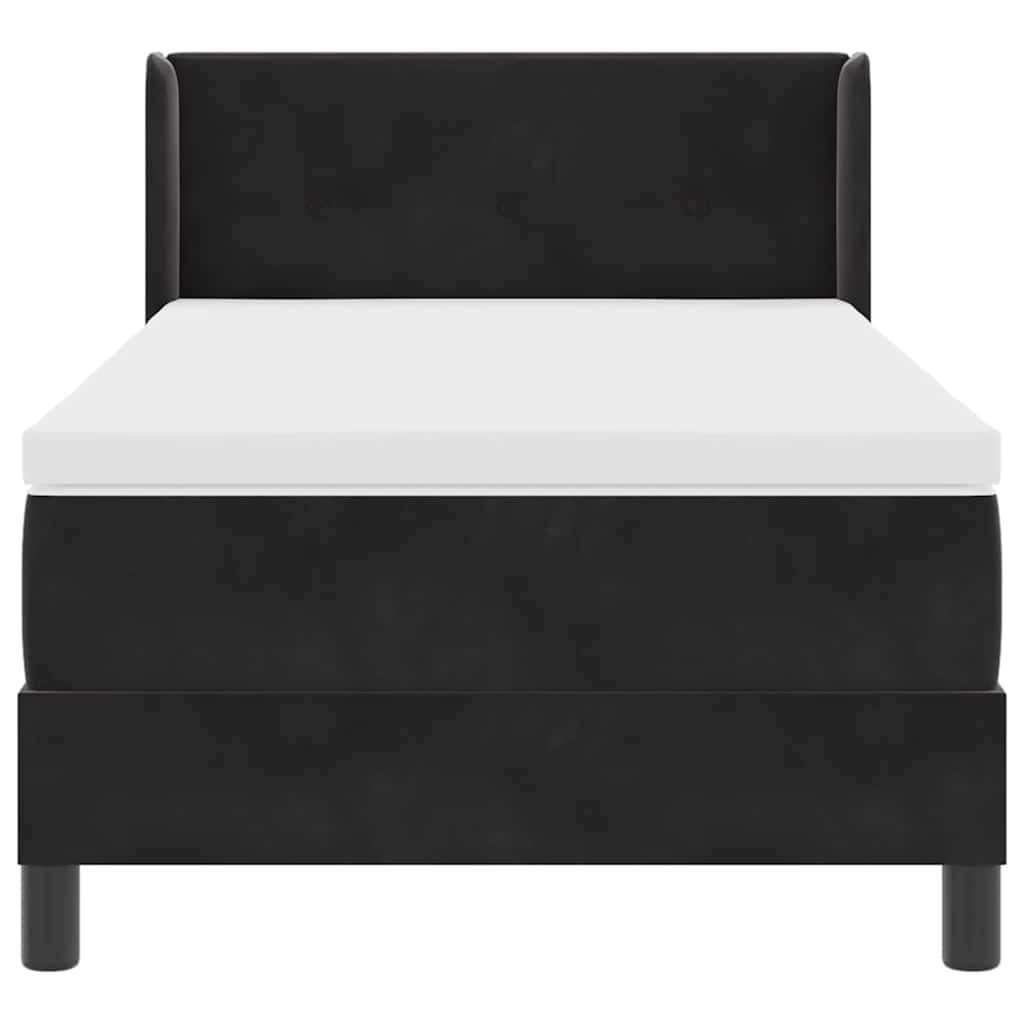 Boxspringbett mit Matratze Schwarz 200 x 90 cm Samt