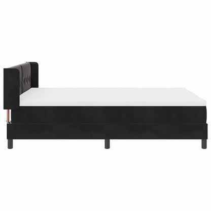 Boxspringbett mit Matratze Schwarz 190 x 140 cm Samt