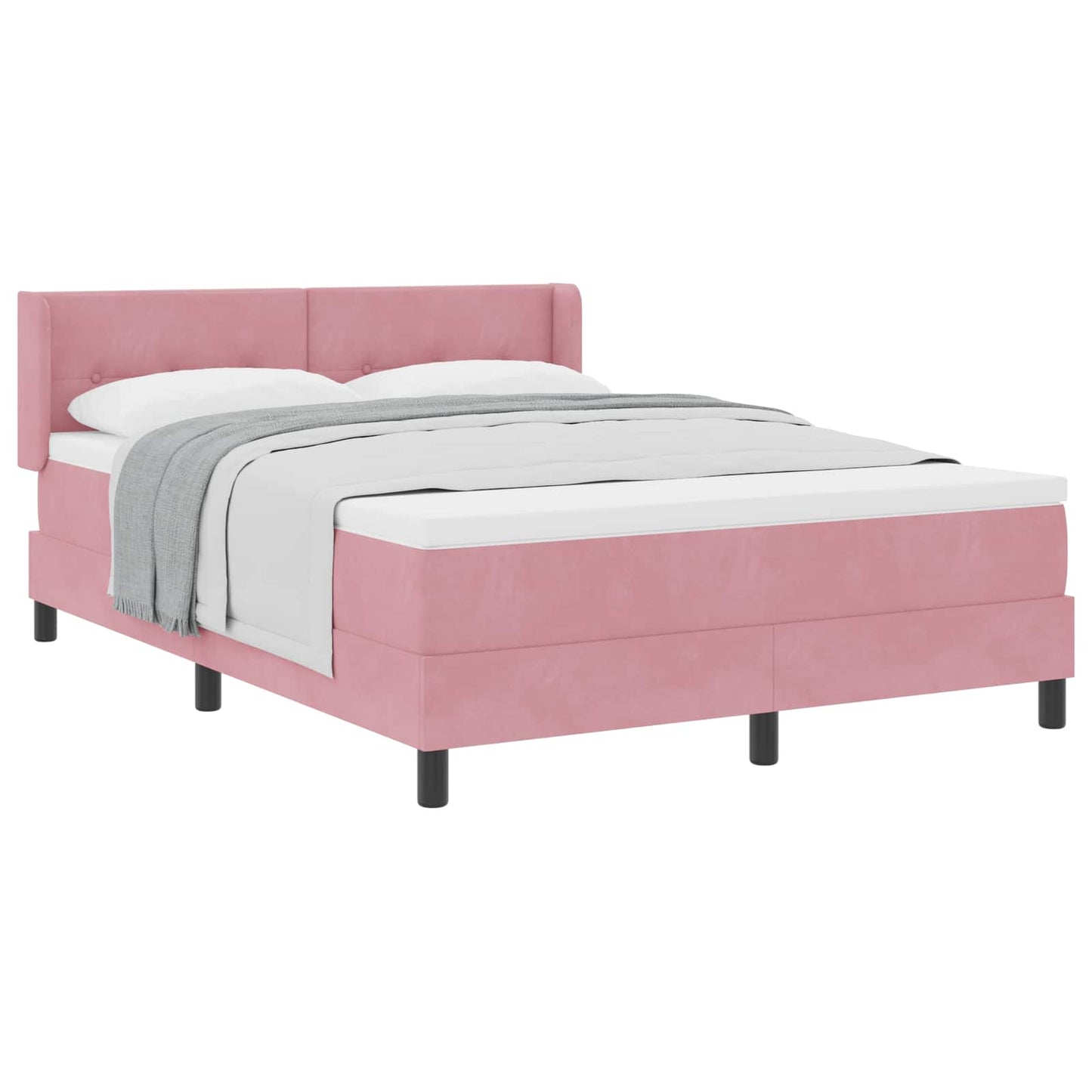 Boxspringbett mit Matratze Rosa 190 x 140 cm Polyester