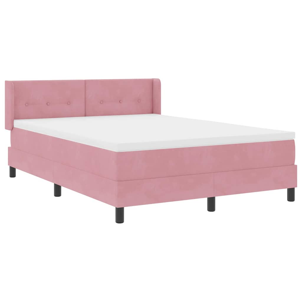 Boxspringbett mit Matratze Rosa 190 x 140 cm Polyester