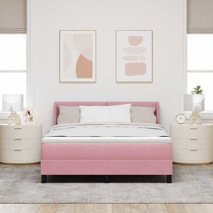 Boxspringbett mit Matratze Rosa 200 x 140 cm Polyester