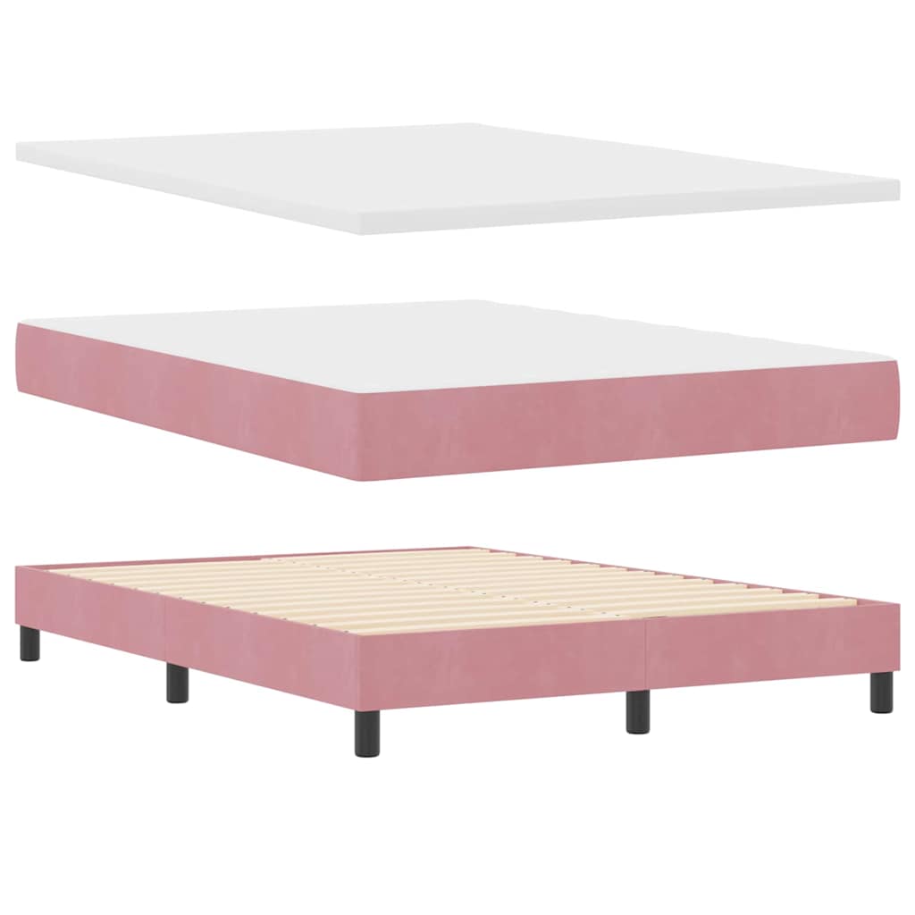 Boxspringbett mit Matratze Rosa 200 x 140 cm Polyester