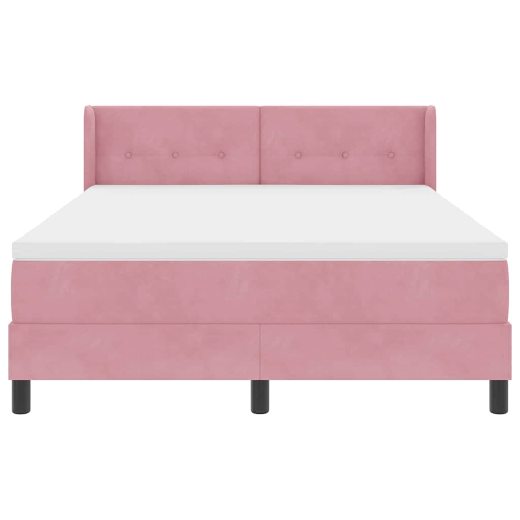 Boxspringbett mit Matratze Rosa 200 x 140 cm Polyester