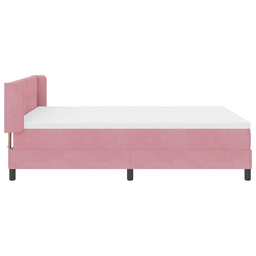 Boxspringbett mit Matratze Rosa 200 x 140 cm Polyester