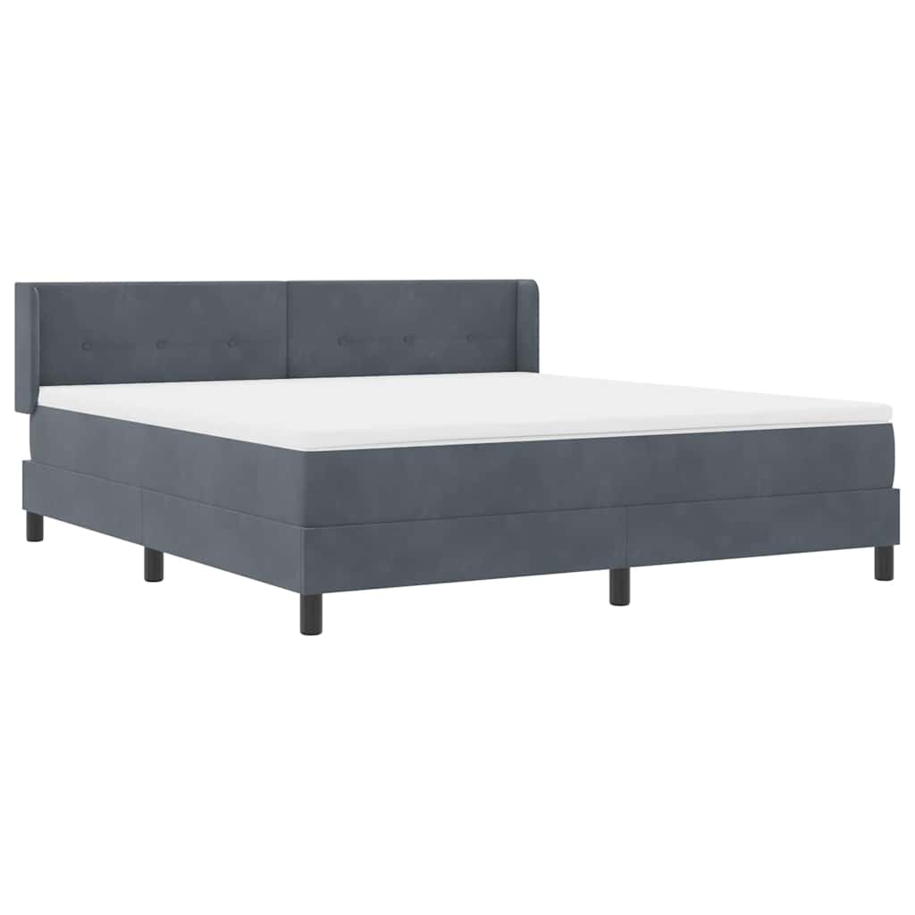 Boxspringbett mit Matratze Dunkelgrau 200 x 180 cm Samt