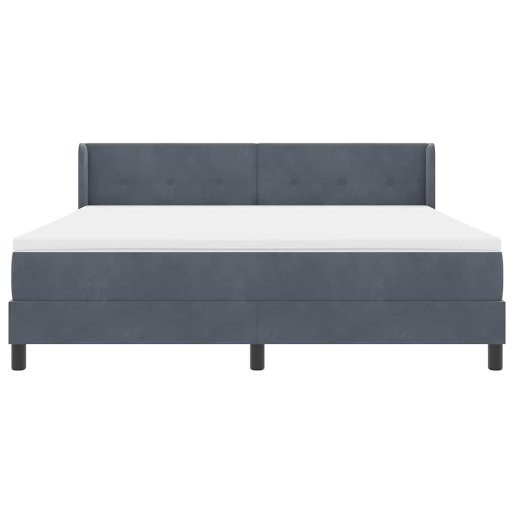 Boxspringbett mit Matratze Dunkelgrau 200 x 180 cm Samt