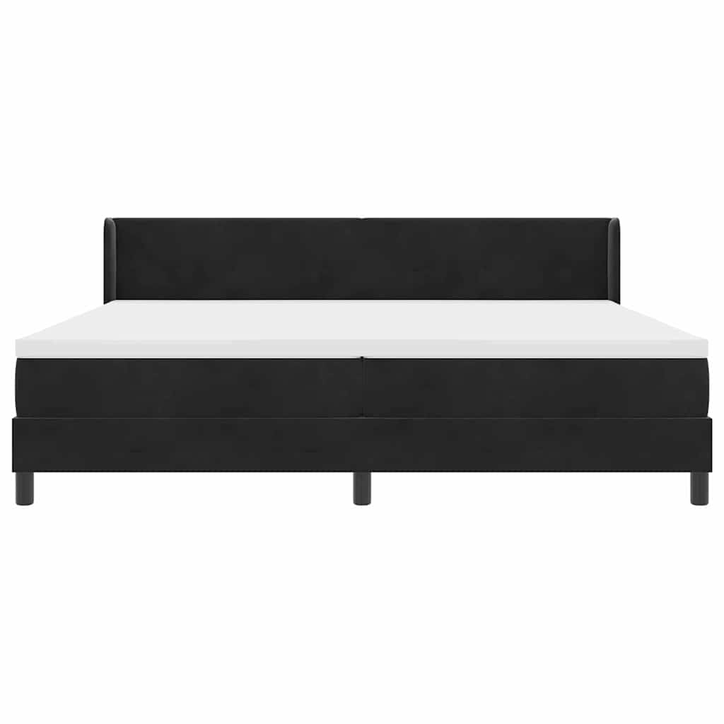 Boxspringbett mit Matratze Schwarz 200 x 200 cm Samt