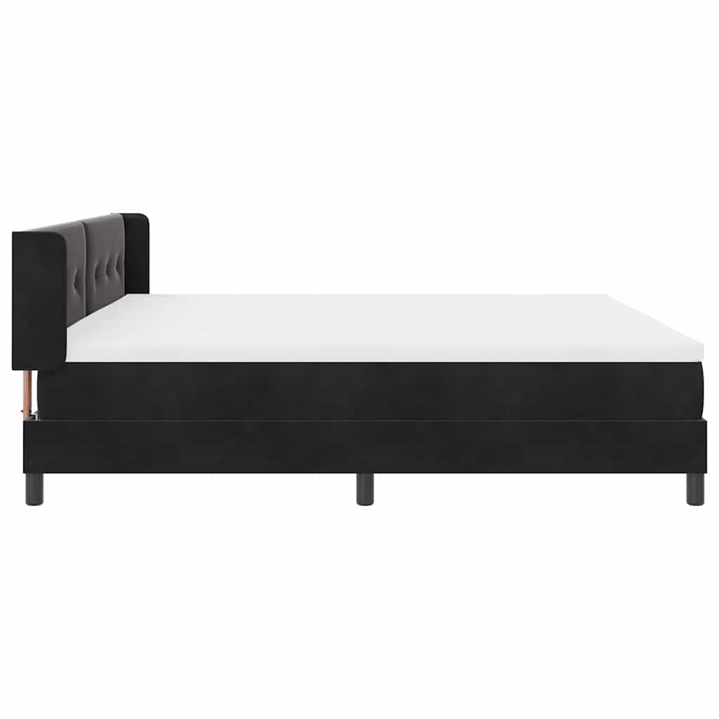 Boxspringbett mit Matratze Schwarz 200 x 200 cm Samt
