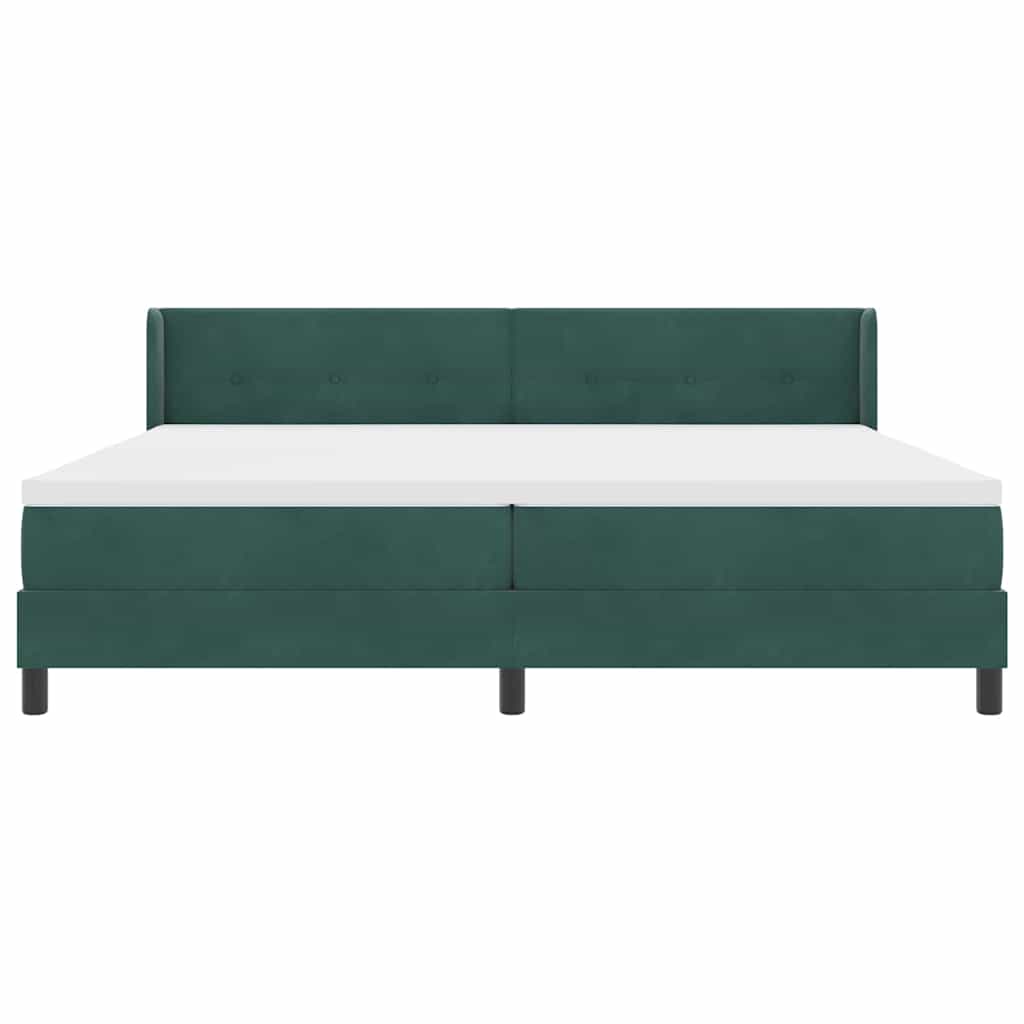 Boxspringbett mit Matratze Dunkelgrün 200 x 200 cm Samt
