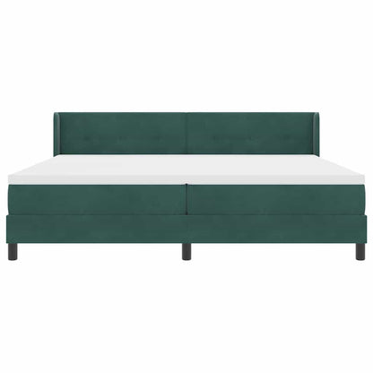 Boxspringbett mit Matratze Dunkelgrün 200 x 200 cm Samt