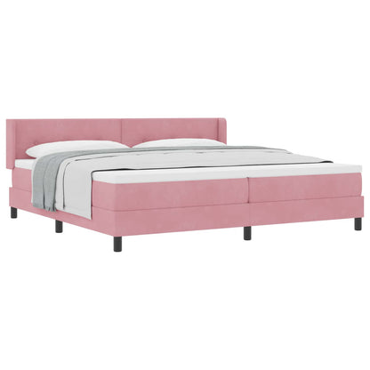 Boxspringbett mit Matratze mit Kopfteil Rosa 200 x 200 cm Samt