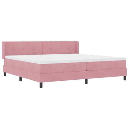 Boxspringbett mit Matratze mit Kopfteil Rosa 200 x 200 cm Samt