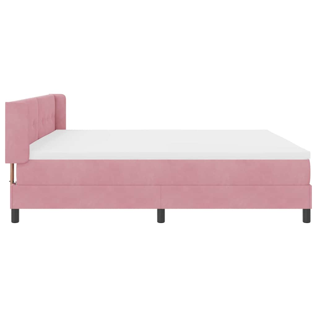 Boxspringbett mit Matratze mit Kopfteil Rosa 200 x 200 cm Samt