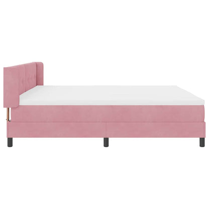Boxspringbett mit Matratze mit Kopfteil Rosa 200 x 200 cm Samt