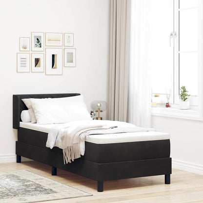 Boxspringbett mit Matratze Schwarz 200 x 80 cm Samt