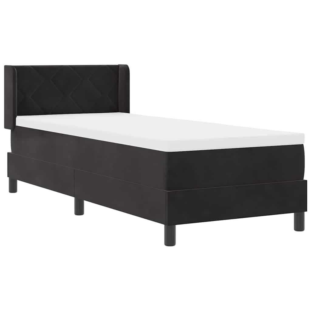 Boxspringbett mit Matratze Schwarz 200 x 80 cm Samt