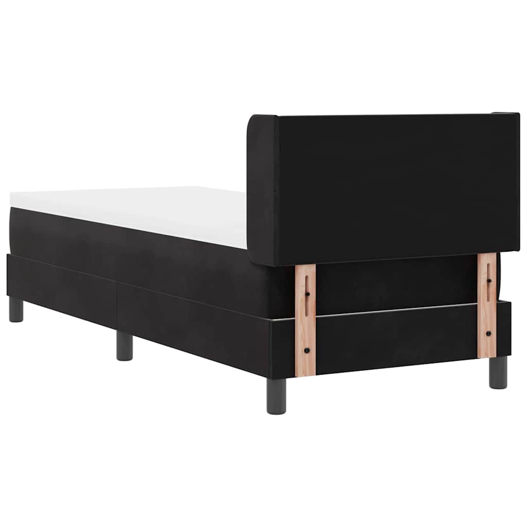 Boxspringbett mit Matratze Schwarz 200 x 80 cm Samt