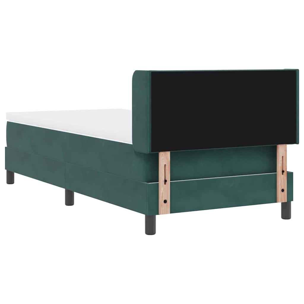 vidaXL Boxspringbett mit Matratze Dunkelgrün 200 x 100 cm Polyester