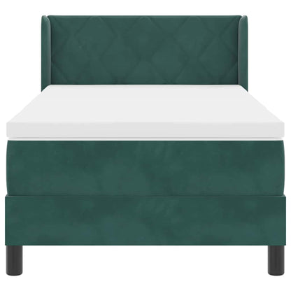 vidaXL Boxspringbett mit Matratze Dunkelgrün 200 x 100 cm Polyester