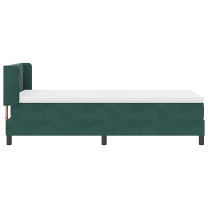 vidaXL Boxspringbett mit Matratze Dunkelgrün 200 x 100 cm Polyester