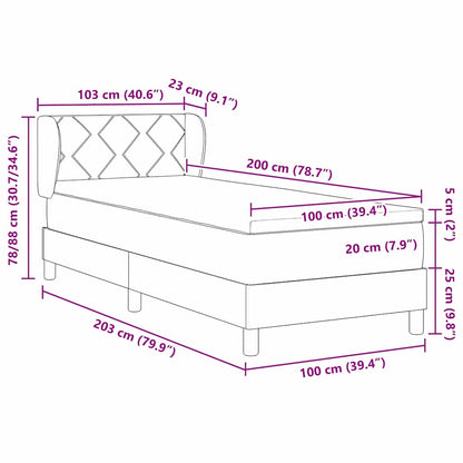 vidaXL Boxspringbett mit Matratze Dunkelgrün 200 x 100 cm Polyester