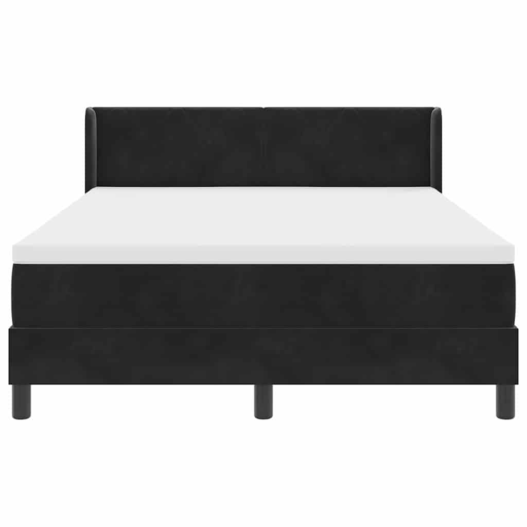 Boxspringbett mit Matratze Schwarz 200 x 140 cm Samt