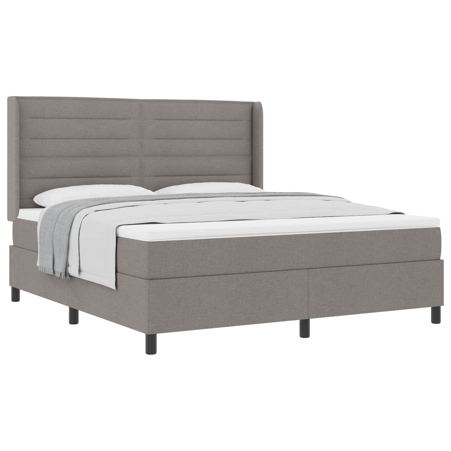 Boxspringbett mit Matratze Taupe 200 x 180 cm Stoff