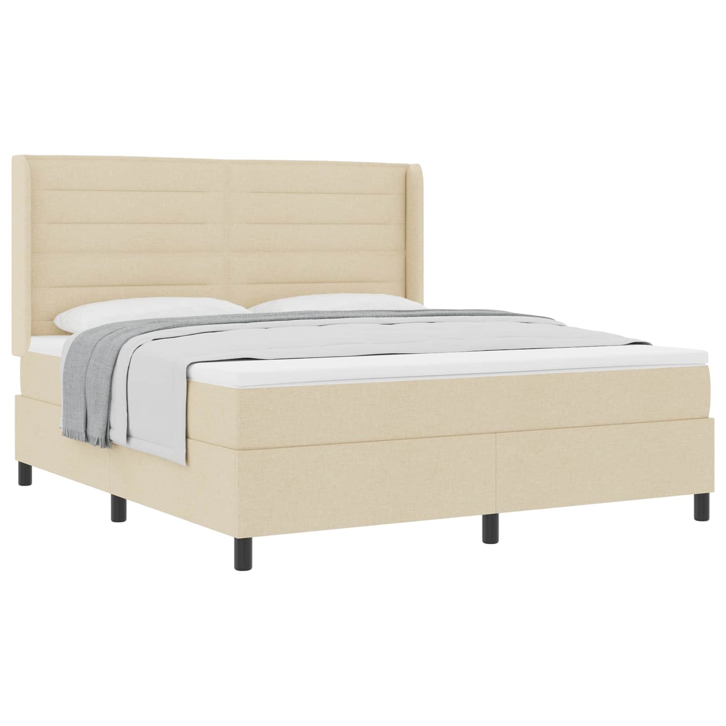 Boxspringbett mit Matratze Creme 200 x 180 cm Stoff