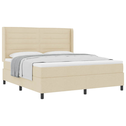 Boxspringbett mit Matratze Creme 200 x 180 cm Stoff