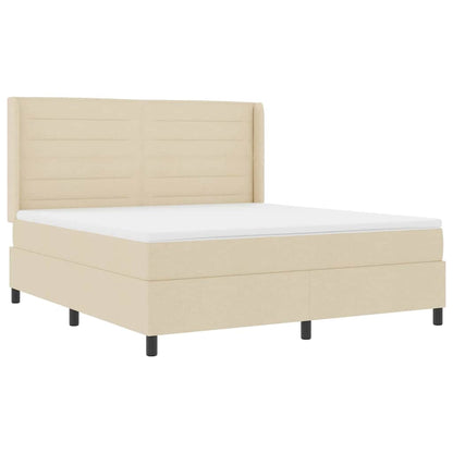 Boxspringbett mit Matratze Creme 200 x 180 cm Stoff